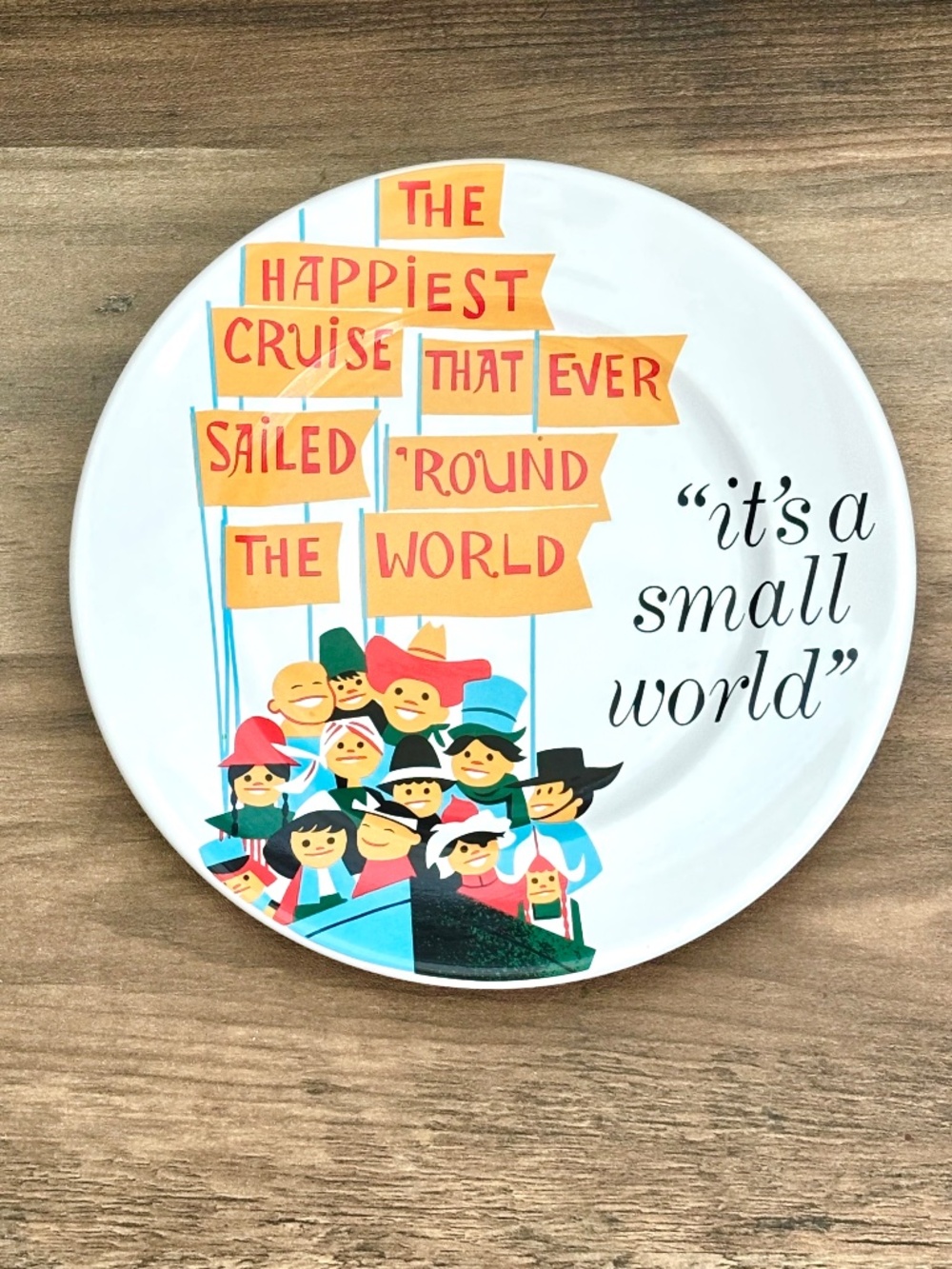Disney Parks It's A Small World Happiest Cruise World Collectible Snack Plate 7"